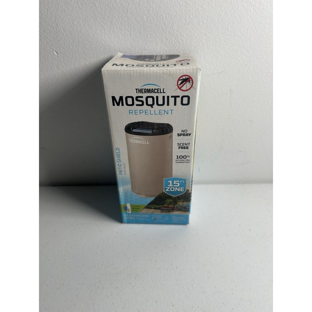 Thermacell Mosquito REPELLENT Patio Shield 15 ft ZONE NO SPRAY Refillable Grey